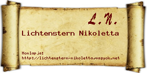 Lichtenstern Nikoletta névjegykártya
