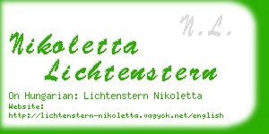 nikoletta lichtenstern business card